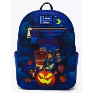 Loungefly Disney Lilo and Stitch Trick or Treating Group Portrait Glow Backpack